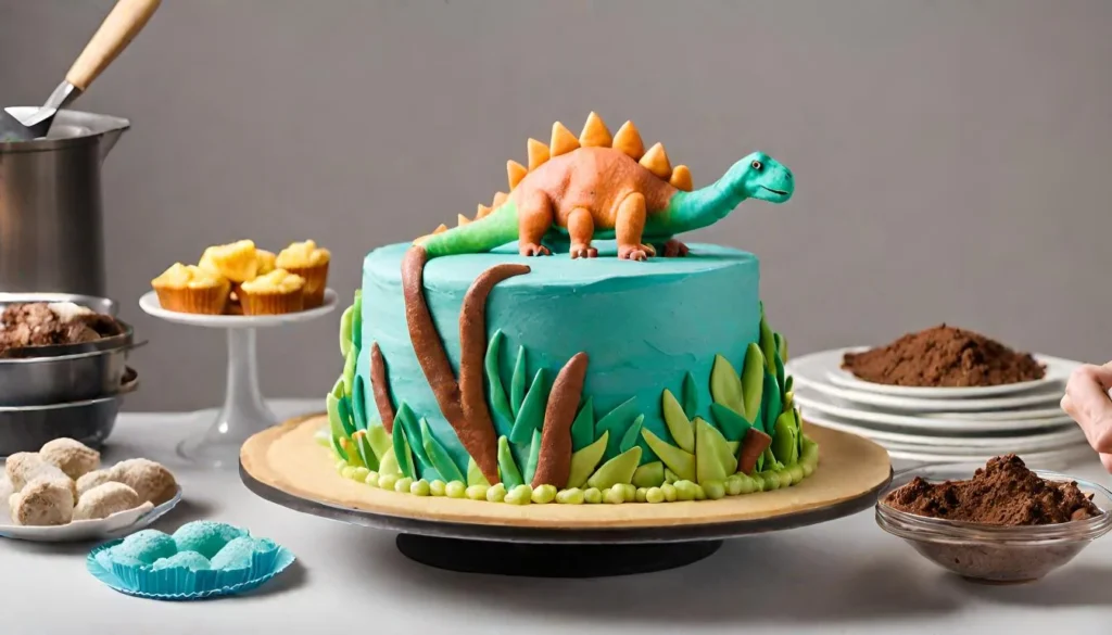 How do you make dinosaur texture on a cake?